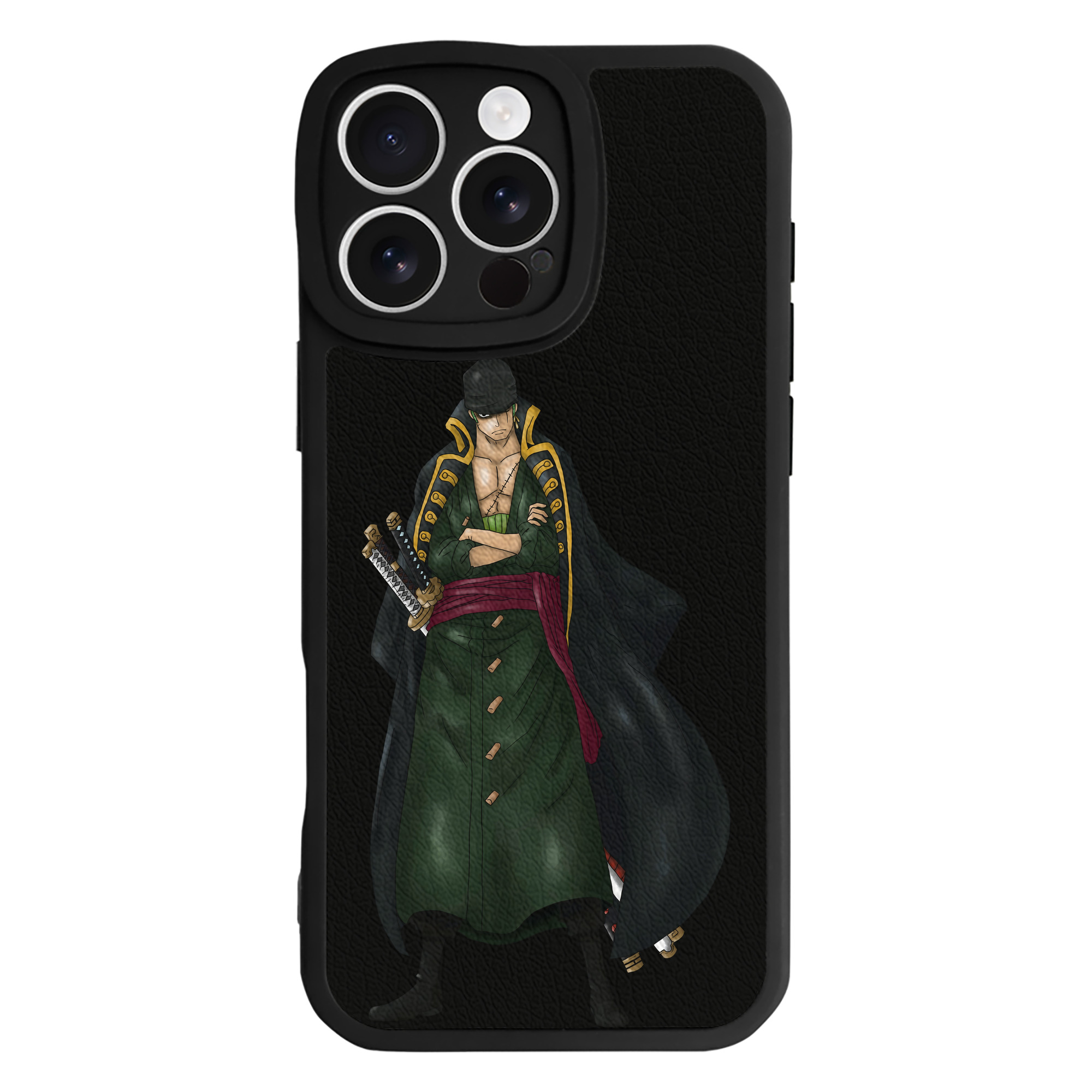 （画像用） ワンピース ロロノア・ゾロ ONE PIECE Roronoa Zoro 【iPhone 16シリーズ対応】シリコンスマホケース（レザー調） 材質：シリコン